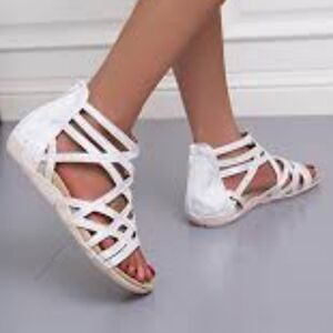 NEW SEYCHELLES ANTHROPOLOGIE BRAND KAMI BACK ZIPPER CLOSURE OPEN TOE SANDAL